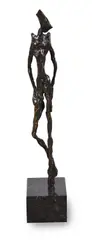 Ecce FeminaBronze mounted on marble baseTitled and dated 1994 (to underside of base)41 x 41cm (16 x 16 in.) by Jacques Dufrane, 1994, sculpture, sold Mar 2021