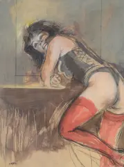 Figura by Alberto Sughi, Mixed media, sold Mar 2021