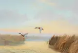 Evening Mists with Mallards by Wilfrid Bailey, Oil on canvasSigned lower right51 x, sold Jan 2021