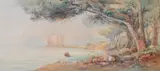 Cannes from Île Sainte-Marguerite by Ainslie Bean, watercolor, sold Jan 2021