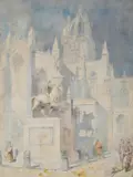 Seven continental views by Alfred-Charles Conrade, Pencil and watercolour, sold Jan 2021