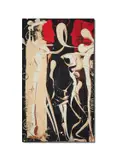 Figure and curtain by Agustí Puig, 2016, etching and printmaking, sold Jan 2021