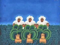 Brazilian farmers by José Sabóia, Oil on canvas, offered Jan 2021