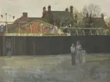 Figures outside the fair by William Bowyer, Ink and watercolour, offered Jan 2021
