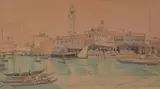 Gondolas by Henry Rushbury, 1931, Pencil and watercolour, offered Jan 2021
