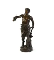 Le Travail by Claudius Marioton, bronze, sold Dec 2020