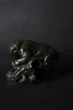 Honey badger stealing eggs from a nest by Antoine-Louis Barye, sculpture, sold Dec 2020