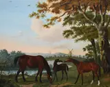 Horses in a landscapeSigned and dated 1803 lower rightOil on canvas64 x 76.5cm (25 x 30 in.) by John Hardman, 1803, oil, sold Nov 2020