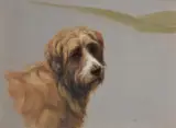 Terrier in a landscapeOil on canvas Signed lower right 46 x 64cm (18 x 25 in.) by Maud Earl, oil, sold Nov 2020