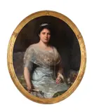 Portrait of Emma Machanek by Bolesław Czedekowski, 1911, oil, sold Nov 2020