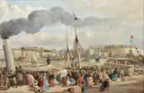 Ramsgate Harbour on the Queen's Birthday 1864 by Francis Henry Howard Harris, oil, sold Nov 2020