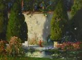A cardinal in a landscapeOil on canvasSigned lower right54 x 68cm (21¼ x 26¾ in.)Condition Report: The canvas has not been lined by Thomas Edwin Mostyn, oil, sold Nov 2020