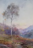 Autumn Evening, TrossachsWatercolour and gouacheSigned lower left35 x 25cm (13¾ x 9¾ in.)Provenance:Frost & Reed, Bristol by John MacWhirter, oil, sold Nov 2020