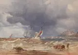 Shipping off Scarborough by Copley Fielding, watercolor, offered Nov 2020