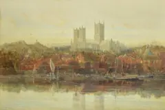 Lincoln Cathedral by Harry T. Hine, pencil, sold Nov 2020