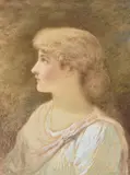 Study of a young girl by Edward Tayler, Watercolour and charcoal with white heightening, offered Nov 2020