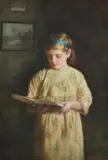 A Favourite BookWatercolour Signed lower right 29.5 x 20.5cm (11½ x 8 in.)Condition Report: This work appears to be in good original condition by Louis Charles Goddard, watercolor, sold Nov 2020