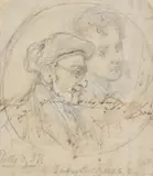 Pater & J.H.Pencil and ink on paperInscribed and dated 1824 lower centre 11 x 10cm (4¼ x 3¾ in.) by John Hayter, 1824, Pencil and ink on paperInscribed and dated, sold Nov 2020