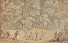 A forest dance by Thomas Rowlandson, 1817, print (other), sold Nov 2020