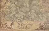 A forest dance by Thomas Rowlandson, 1817, print (other), sold Nov 2020