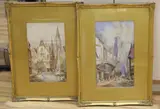 Street scenes, Orleans by E. Schäfer, watercolor, sold Apr 2022