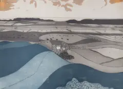 View from Pilsden Pen by John Brunsden, Pen, signed and dated '77, sold Apr 2022