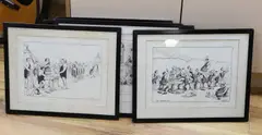 Eight black and white prints by William McDowell, pencil, sold Apr 2022