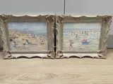 Depicting Brighton Summer beach-scapes by Pauline Brown, oil on board, sold Apr 2022