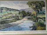 Hubberholme' Yorkshire dale river scene by Walter Cecil Horswell, oil on board, sold Apr 2022