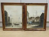 Venetian canal scene and French street scene, 1865 by T. Colman Dibdin, watercolor, sold Apr 2022