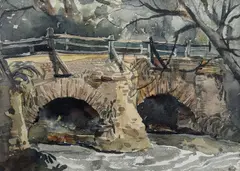 Stone bridge by Adrian Bury, Stone bridge, signed, sold Apr 2022