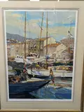 Boat masts' signed, Limited Edition by Henri Plisson, serigraph, sold Apr 2022