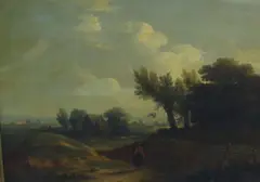Traveller in an extensive landscape by James Arthur O'Connor, oil on canvas, sold Apr 2022