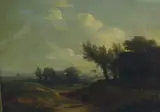 Traveller in an extensive landscape by James Arthur O'Connor, oil on canvas, sold Apr 2022
