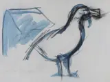 Black by Alan Lowndes, pencil and watercolour, sold Apr 2022