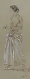 Study of a standing woman by Franco Matania, pastel, sold Apr 2022