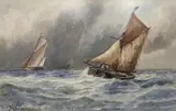 Smacks of the Goodwins by William Henry Pearson, watercolour, sold Mar 2022