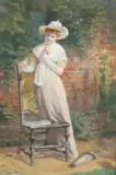 In The Garden' watercolour signed and dated 1897 45 x 29cm by Carlton Alfred Smith, 1897, watercolour, sold Mar 2022