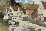 Kersey village by John Yardley, watercolour, sold Mar 2022