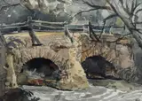 Stone bridge by Adrian Bury, Stone bridge, signed, sold Mar 2022
