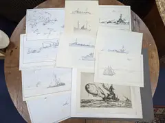 Assorted original artworks and an etching1 by Nelson Dawson, Pencil sketch; 'Miranda', sold Mar 2022