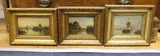 River landscapes, one signed, largest 13 x 17cm by Lodewijk Johannes Kleijn, oil, sold Mar 2022
