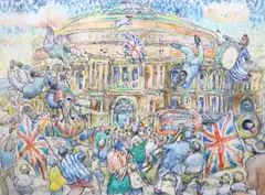Untitled by Charles Mackesy, pastel and watercolour, sold Mar 2022