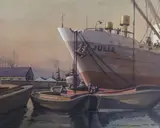 Julia, Surrey Docks by James Charles Middleton, watercolour, sold Mar 2022