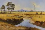 South African landscape by Stephen Franks, oil on board, sold Mar 2022