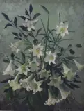 Lilies by Elizabeth Chalmers, oil, sold Mar 2022