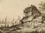 On the river bank by Thomas Sidney Cooper, 1830, pencil, sold Mar 2022