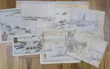 Dover, W.Entrance by Nelson Dawson, 1918, Pencil - warships at sea, sold Mar 2022