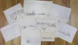 Original wartime drawings by Nelson Dawson, Pen and ink on paper, sold Mar 2022