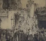 Untitled by Frank Brangwyn, etching, sold Mar 2022